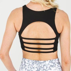 Kiava Clothing Energy Bra/Crop Top - Medium Impact, Black, Size Sm